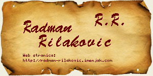 Radman Rilaković vizit kartica